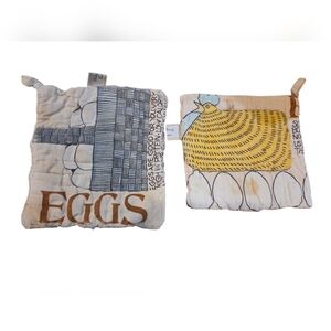 Becky Berry Creations Vintage Like Eggs & Chicken Primitive Pot Holders ~ Loved